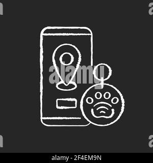 NFC und RFID PET Tags Kreide weißes Symbol auf schwarz Hintergrund Stock Vektor