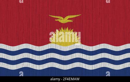Horizontale abstrakte Grunge Brushed Flagge von Kiribati auf transparentem Gitter. Vektorvorlage Stock Vektor