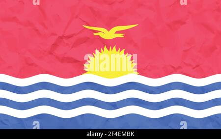 Horizontale abstrakte Grunge Brushed Flagge von Kiribati auf transparentem Gitter. Vektorvorlage Stock Vektor