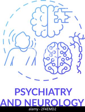 Symbol für blaues Gradientenkonzept für Psychiatrie und Neurologie Stock Vektor