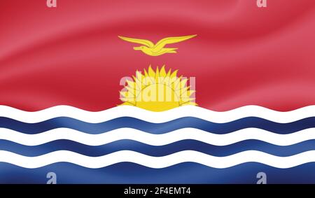 Horizontale abstrakte Grunge Brushed Flagge von Kiribati auf transparentem Gitter. Vektorvorlage Stock Vektor