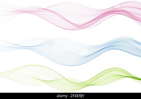 Eine Reihe transparenter Kurven.abstrakte Farbhintergrundwellen. Stock Vektor