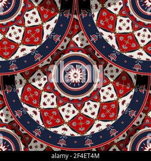 Russische Fliese, Hintergrund dekorative nahtlose Muster Stock Vektor