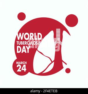 Plakat zum Welttuberkulosetag 24. März, Illustration zur Lungengesundheit vektor Stock Vektor