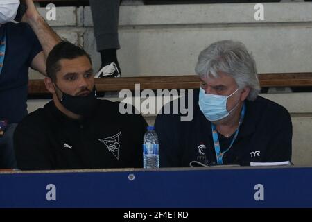 MANAUDOU FLORENT und MANAUDOU JEAN LUC während der FFN Golden Tour Camille Muffat 2021, Schwimmen Olympic und European Selections am 20. März 2021 im Cercle des Nageurs de Marseille in Marseille, Frankreich - Foto Laurent Lairys / ABACAPRESS.COM Stockfoto