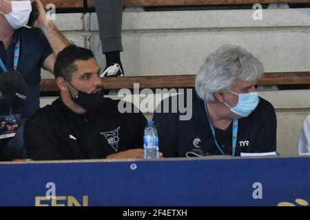 MANAUDOU FLORENT und MANAUDOU JEAN LUC während der FFN Golden Tour Camille Muffat 2021, Schwimmen Olympic und European Selections am 20. März 2021 im Cercle des Nageurs de Marseille in Marseille, Frankreich - Foto Laurent Lairys / ABACAPRESS.COM Stockfoto