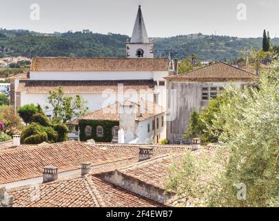 Obidos, Portugal, Architektur, Dächer, Gebäude Stockfoto