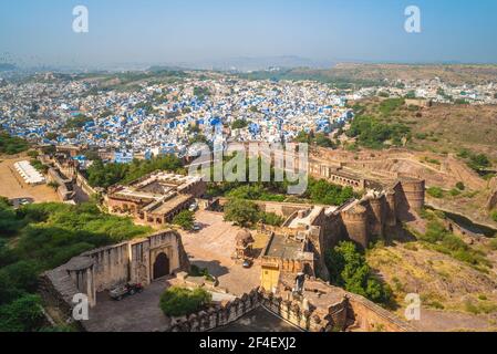 Blick über jodhpur von Mehrangarh Fort in rajasthan, indien Stockfoto
