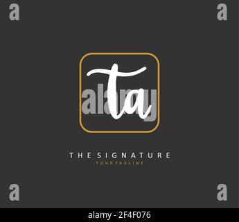 T A TA Initial Letter Handschrift und Unterschrift Logo. Ein Konzept handschriftlich Initiallogo mit Template-Element. Stock Vektor