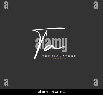 T A TA Initial Letter Handschrift und Unterschrift Logo. Ein Konzept handschriftlich Initiallogo mit Template-Element. Stock Vektor