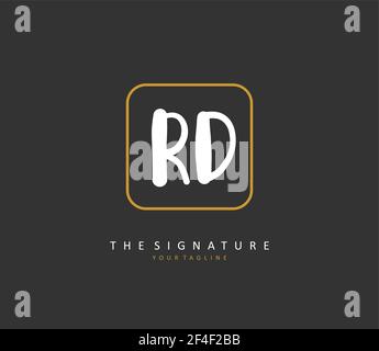 Rd Initial Letter Handschrift und Unterschrift Logo. Ein Konzept handschriftlich Initiallogo mit Template-Element. Stock Vektor