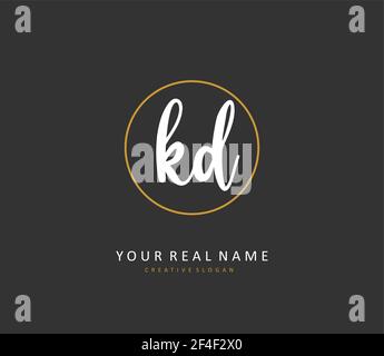 PD Initial Letter Handschrift und Unterschrift Logo. Ein Konzept handschriftlich Initiallogo mit Template-Element. Stock Vektor