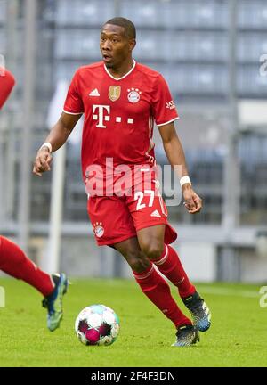 München, Deutschland. März 2021, 20th. David ALABA, FCB 27 im Spiel FC BAYERN MÜNCHEN - VFB STUTTGART 4-0 1.Deutsche Fußball Liga am 20. März 2021 in München, Deutschland Saison 2020/2021, Spieltag 26, 1.Bundesliga, FCB, München, 26.Spieltag Credit: Peter Schatz/Alamy Live News Stockfoto