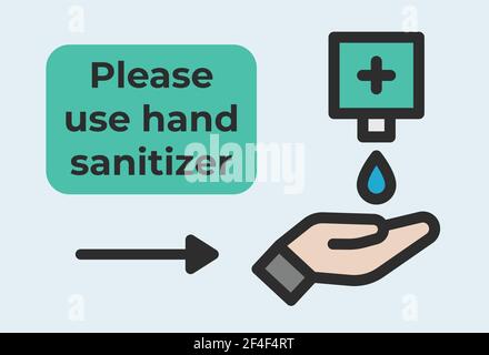 Verwenden Sie die Symbolvektoren für Handdesinfektionsmittel. Stock Vektor
