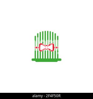 Novruz Urlaub Weizen Gras semeni oder sabzi mit Band Linie Symbol. Lineare Stil Zeichen für mobile Konzept und Web-Design. Traditionelles Gras samani Outlin Stock Vektor