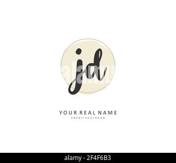 JD Initial Letter Handschrift und Signature Logo. Ein Konzept handschriftlich Initiallogo mit Template-Element. Stock Vektor