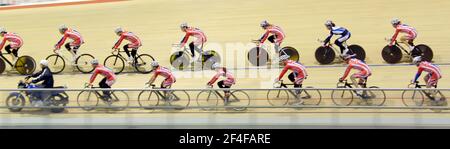 REBECCA ROMERO 15/1/2008. DAS BRITISCHE RADSPORTTEAM TRAINIERT IM VELODROME MANCHESTER. BILD DAVID ASHDOWN Stockfoto