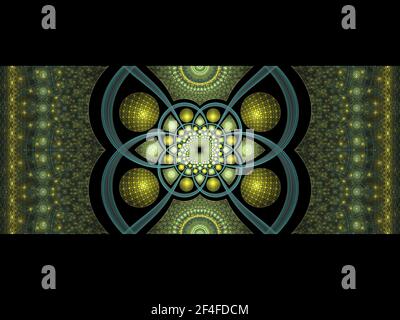 Fraktale Geometrie - Flammenfraktale Konstruktion Stockfoto