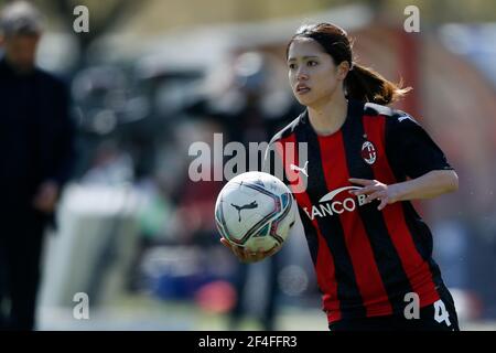 Mailand, Italien. März 2021, 21st. Yui Hasegawa (AC Mailand) während AC Mailand vs Empoli Damen, Italienische Fußball Serie A Frauenspiel in Mailand, Italien, März 21 2021 Kredit: Unabhängige Fotoagentur/Alamy Live Nachrichten Stockfoto