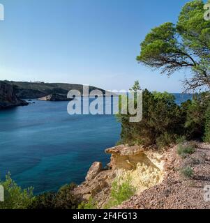 Cala de Xarraca, Cala Charraca, Portinatx, Ibiza, Pine Islands, Balearen, Spanien Stockfoto