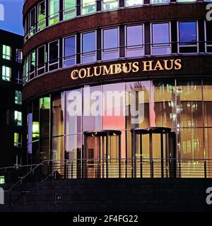 Columbus-Haus in der HafenCity von Hamburg Stockfoto