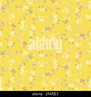 Ein gelbes, florales nahtloses Vektor-Muster Stock Vektor