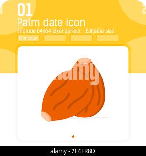 Palm Datum Symbol mit hoher Qualität flachen Stil isoliert auf weißem Hintergrund. Vektor-Illustration einfaches Element dünne flache Farbe Symbol Symbol für Web Stock Vektor