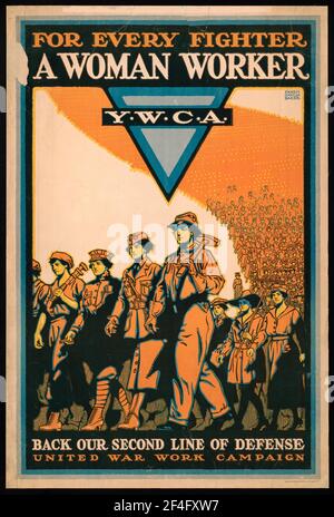 Ein amerikanisches Plakat für die Rekrutierung des ersten Weltkrieges für die YWCA Stockfoto