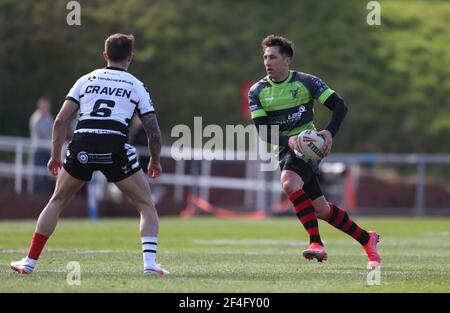 Gavin Henson von West Wales Raiders in Aktion während des Betfred Challenge Cup Spiels im Stebonheath Park, Llanelli. Bilddatum: Sonntag, 21. März 2021. Stockfoto