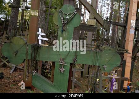 Polen, Grabarka - 10. Oktober 2020: Der Heilige Berg Grabarka, das Herz der orthodoxen Kirche in Polen Stockfoto