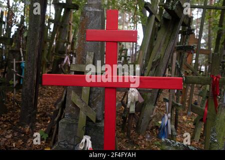 Polen, Grabarka - 10. Oktober 2020: Der Heilige Berg Grabarka, das Herz der orthodoxen Kirche in Polen Stockfoto