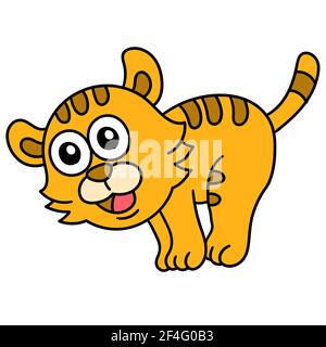 Lächelnder Tiger Cartoon Stock Vektor