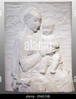 Relief: Madonna mit Kind von Antonio Rossellino Stockfoto