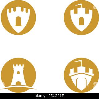 Schloss Logo Vorlage Vektor Symbol Illustration Design Stock Vektor