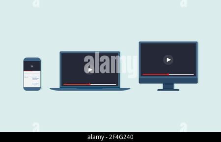 Bildschirm-Anzeige mobiler Laptop-Monitor-Computer. vektor-Abbildung. Designvorlage. Stock Vektor