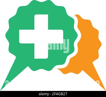 Abbildung des Chat-Health-Logo-Vektorsymbols Stock Vektor