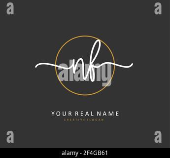NF-Anfangsbuchstaben und Signaturlogo. Ein Konzept handschriftlich Initiallogo mit Template-Element. Stock Vektor
