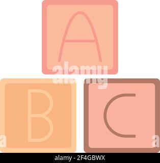 Baby Blöcke Alphabet Spielzeug isoliert Stock Vektor