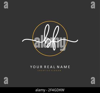BF Anfangsbuchstabenhandschrift und Signaturlogo. Ein Konzept handschriftlich Initiallogo mit Template-Element. Stock Vektor
