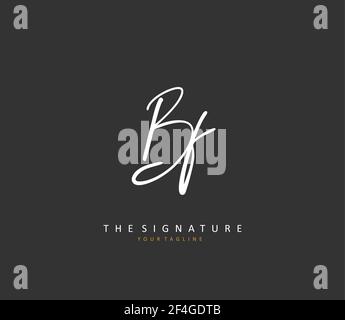 BF Anfangsbuchstabenhandschrift und Signaturlogo. Ein Konzept handschriftlich Initiallogo mit Template-Element. Stock Vektor