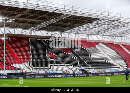 ALKMAAR, NIEDERLANDE - 21. MÄRZ: AFAS Stadion während des niederländischen Eredivsie-Spiels zwischen AZ und PSV im AFAS Stadion am 21. März 2021 in Alkmaar, Niederlande (Foto: Broer van den Boom/Orange Pictures) Stockfoto