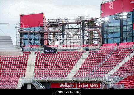 ALKMAAR, NIEDERLANDE - 21. MÄRZ: AFAS Stadion im Bau oder Wartung während des niederländischen Eredivsie-Spiels zwischen AZ und PSV im AFAS Stadion am 21. März 2021 in Alkmaar, Niederlande (Foto: Broer van den Boom/Orange Pictures) Stockfoto