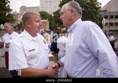 Missouri Gov. Jay Nixon Kampagnen @ 2015 Labor Day Parade in St. Louis. Stockfoto