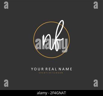 NF-Anfangsbuchstaben und Signaturlogo. Ein Konzept handschriftlich Initiallogo mit Template-Element. Stock Vektor