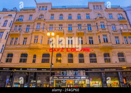 Café Louvre, Narodni Trida, Nove mesto, Prag, Tschechische Republik Stockfoto