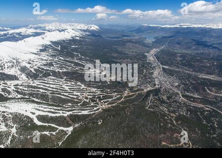 Luftaufnahme von Breckenridge, Colorado, USA Stockfoto