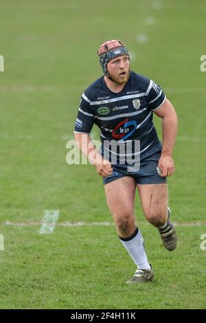 Featherstone, England - 21st. März 2021 - Luke Cooper von Featherstone Rovers in Aktion während der Rugby League Betfred Challenge Cup Runde 1 Spiel zwischen Featherstone Rovers gegen Bradford Bulls im Millenium Stadium, Featherstone, UK Dean Williams/Alamy Live News Stockfoto