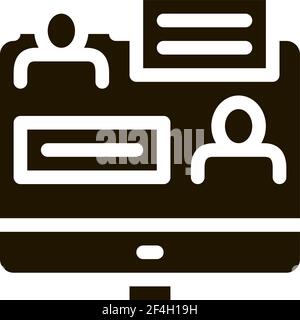 Online Diskussion Symbol Vektor Glyphe Illustration Stock Vektor