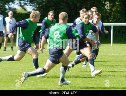 ENGLAND RUGBY TEAM TRAINING IN BAD UNI FÜR IHR SPIEL MIT WALES 31/7/2007 BILD DAVID ASHDOWN Stockfoto