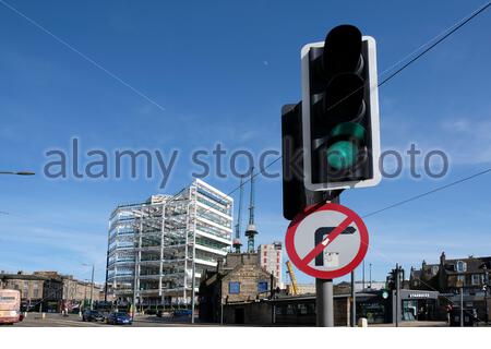 Haymarket Gap Baustellenumbau, Edinburgh, Schottland Stockfoto